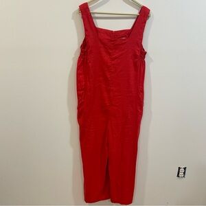 Halston Heritage Bold Red Jumpsuit sz 6